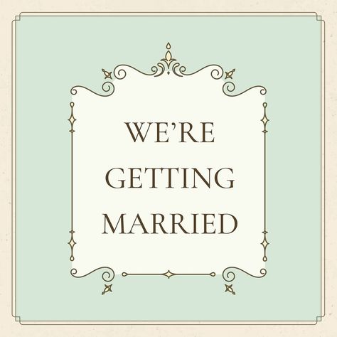 We're getting married card template | free image by rawpixel.com / Aew Were Getting Married, Vintage Instagram, Card Templates Free, Facebook Posts, Download Free Images, Vintage Frames, Affiliate Programs, Creative Studio, Card Template