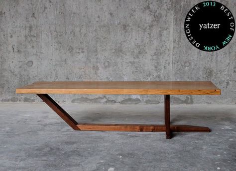 Cantilever Table, Nakashima Furniture, Wood Furniture Living Room, New York Design, Wood Table Legs, Restaurant Seating, Woodworking Inspiration, Dining Table Design, Design Week