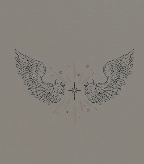 Elegant Angel Tattoo, Heaven Tattoos Women, Guardian Angel Wings Tattoo, Wing Tattoo Shoulder, Engel Tattoo Design, Dainty Angel Wings Tattoo, Angel Wings Tattoo Forearm, Biblical Angel Tattoo, Angel Wings Aesthetic