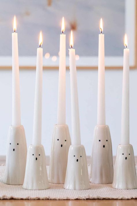 Cute Simple Garden Ideas, Halloween Decorations Diy Apartment, Amanda Escoe Halloween, Non Tacky Halloween Decor, 90s Halloween Aesthetic Decor, Grandmillenial Halloween, Ghost Candle Holder, Cute Spooky Decor, Target Halloween 2023