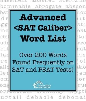 FREE!! Advanced SAT Caliber Word List Highschool Sophomore, Sat Test Prep, Ap Language And Composition, Sat Test, Act Prep, Advanced Vocabulary, Vocabulary Instruction, Sat Prep, Teaching High School English