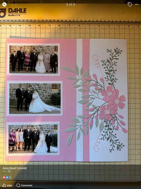 Wedding Album Scrapbooking, Bridal Shower Scrapbook, Wedding Scrapbook Pages, Wedding Scrapbooking Layouts, Scrapbook Design Layout, Beautiful Scrapbook Layouts, Scrapbook Pictures, Scrapbooking Layouts Baby, Love Scrapbook