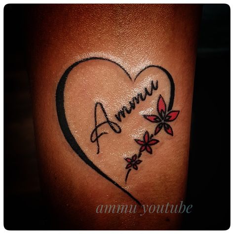 Tatoo design tatoo lovers ammu hart design Ammu Name Images, Ammu Name, Splendor Plus Bike Photo, Tatto Name, Stylish Words, Instagram Ios, Alphabet Tattoo, Alphabet Tattoo Designs, Diy Ribbon Flowers