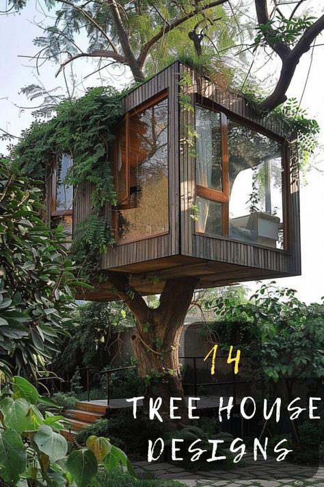 🌳🏠 Ready to elevate your outdoor living space? I've gathered 14 incredible tree house designs that'll have you reaching for the stars! From rustic retreats to modern marvels, you'll find plenty of inspiration to create your own backyard oasis. Want to know how to bring your childhood dreams to life? Click to explore these amazing arboreal abodes! #TreeHouseDesigns #OutdoorLiving #BackyardEscape #ArchitectureInspiration #DreamHomes Modern Tree Houses, Treehouse Ideas For Adults, Tree House Plans For Adults, House Built Around Tree, Tree House Plans How To Build, Small Treehouse Ideas, Tree House For Adult, Easy Treehouse Ideas, Tree House Office