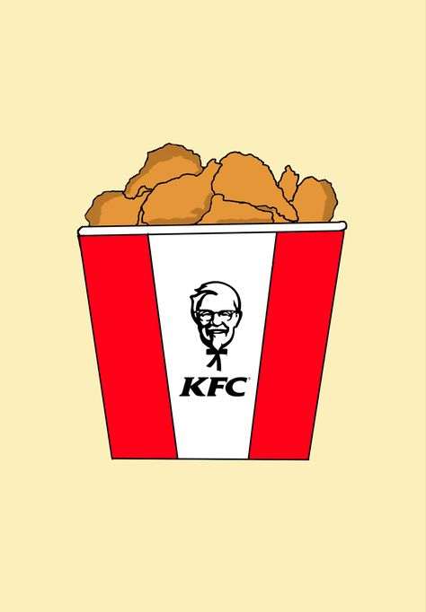 Kfc Logo, Bucket Drawing, Kfc Bucket, Chicken Bucket, Sticker Sleeve, Project Cover Page, Book Art Projects, Kfc Chicken, Front Page Design