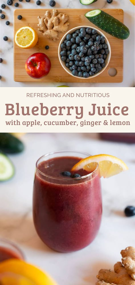 Blueberry Juice Recipe, Blueberry Juice Benefits, Fresh Juice Recipes, Home Workout Plans, Refreshing Recipes, Healthy Juicer Recipes, Healthy Juice Drinks, Juice Benefits, Juice Cleanse Recipes