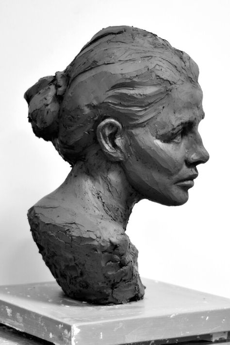 Joanna Martyniuk 2012 www.jmmartyniuk.wix.com/portfolio Human Face Sculpture, Human Sculpture Clay, Clay Face Sculpture, Clay Bust, Wood Carving Art Sculpture, Clay Hair, Ceramic Sculpture Figurative, Anatomy Sculpture, Ancient Greek Sculpture