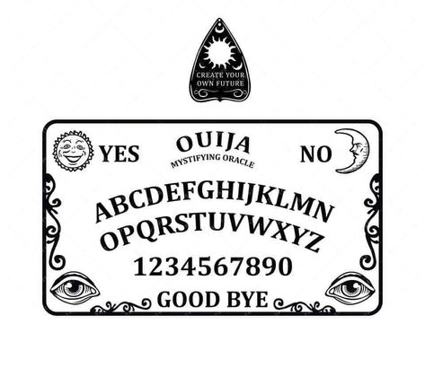 Diy Ouija Board, Ouija Tattoo, Decoracion Halloween, Tombstone Designs, Ouija Planchette, Game Svg, Amazing Tattoos, Board Template, Spirit Board