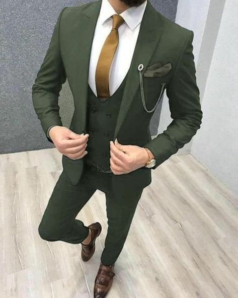 Slim Fit Groom Suit, Men Suit Fashion, Male Suits, Green Suit Men, Terno Slim, Blazer Outfits Men, Blue Suit Men, Wedding Dress Men, Dress Suits For Men