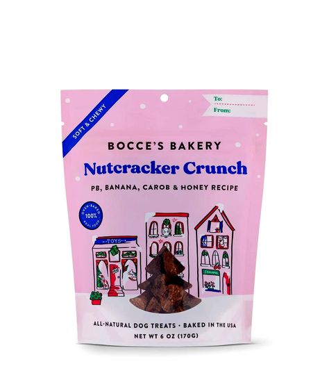 Bocces Bakery All Natural Nutcracker Ingredient Limited (dog treats) Bocces Bakery, Christmas Dog Biscuits, Christmas Treats Packaging, Xmas Packaging, All Natural Dog Treats, Soft Dog Treats, Christmas Dog Treats, Puppy Jacket, Biscuits Packaging