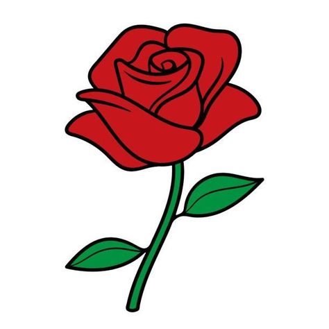 Flowers Red Rose, Rosé Cartoon, Cartoon Drawing For Kids, Drawings Of Flowers, Drawing Rose, Cartoon Rose, Funny Cartoon Images, Pencil Drawings Of Flowers, Easy Flower Painting