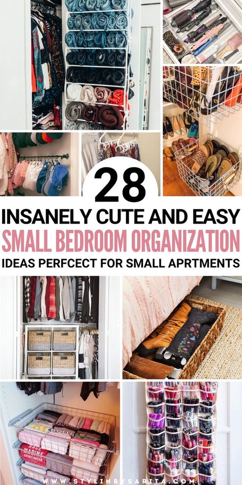 small bedroom organization ideas Teenage Bedroom Organization Ideas, Making The Most Of A Small Bedroom, Tiny Room Organization Bedroom, Bedroom Organization Ideas Small Rooms, Bedroom Organization Ideas Diy, Dresser For Small Bedroom, Bedroom Set Up Ideas, Diy Bedroom Organization Ideas, Bedroom Space Saving Ideas