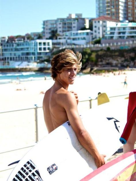 surfer boy Young Men, Surfboard, A Man, The Beach, Water