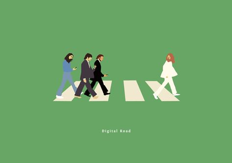 Digital Road Beatles Illustration, Abbey Road Crossing, Abby Road, Beatles Party, Beatles Graphic, Beatles Art, Beatles Abbey Road, Beatles John, Best Albums