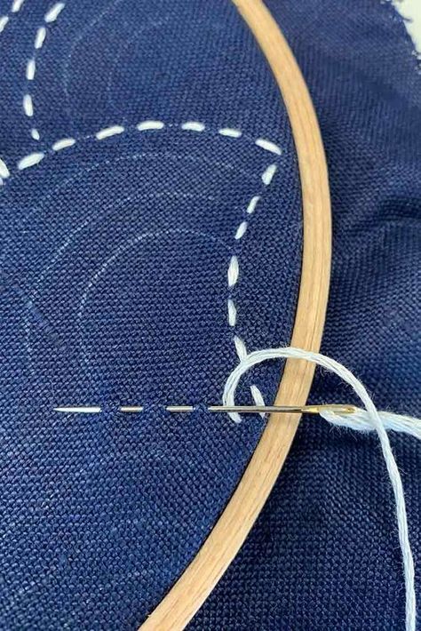 Sashiko Tutorial, Boro Stitching, Sashiko Pattern, Japanese Quilts, Sashiko Embroidery, Embroidery Stitches Tutorial, Patchwork Quilting, Japanese Embroidery, Hand Embroidery Stitches