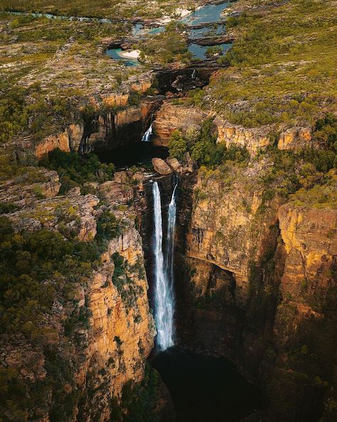 flying high above jim jim falls in kakadu national park, the first stop on my trip through the northern territory as a #QantasExplorer.… Australian Landscapes, Northern Territory Australia, Kakadu National Park, Australian Photography, Australian Landscape, Aesthetic Picture, Flying High, Plunge Pool, Northern Territory