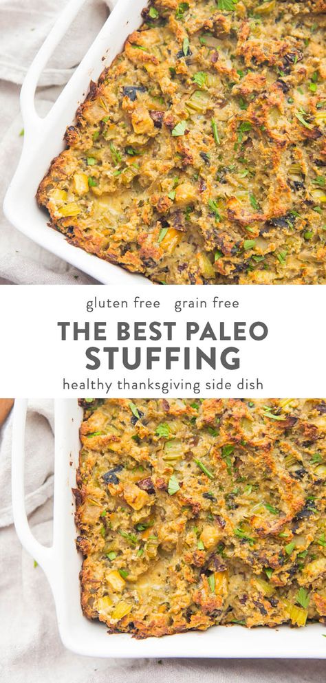 Side Dish For Roast, Stuffing Recipes Healthy, Paleo Stuffing, Paleo Thanksgiving Recipes, Paleo Menu, Thanksgiving Side Dishes Healthy, Paleo Thanksgiving, Healthy Thanksgiving Recipes, Thanksgiving Stuffing