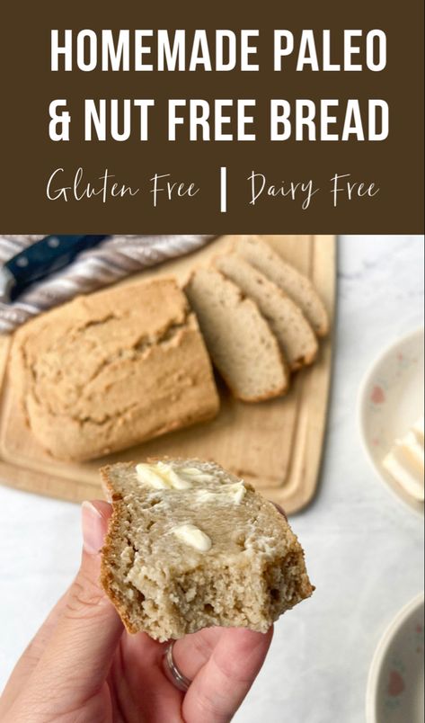 Homemade gluten free bread Lectin Free Bread Recipes, Mevy Diet, Paleo Breakfast Bread, Gf Biscuits, Nut Free Paleo, Paleo Sandwich, Paleo Bread Recipe, Paleo Breads, Grain Free Bread