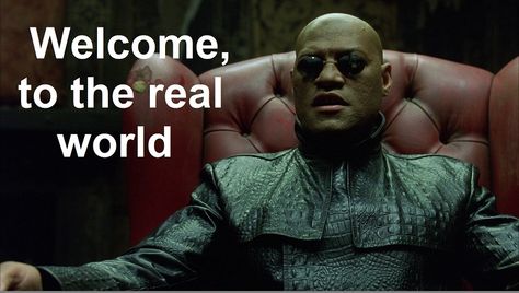 Welcome to the Real World #MATRIX #MORPHEUS Matrix, A Man, Red