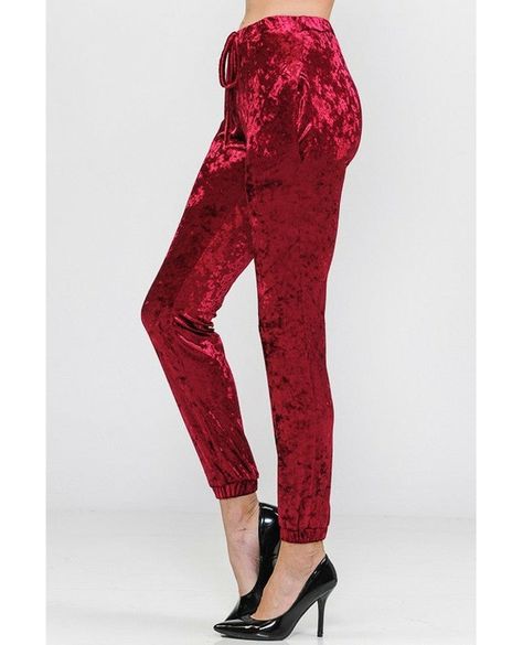 Red Velvet Joggers https://shop.classicteenclothing.com/products/solid-ice-velvet-joggers-casual-pants Little Black Dress Outfit, Velvet Joggers, Strapless Sundress, Classic White Shirt, Black Dress Outfits, Elevated Style, Activewear Sets, Crop Top Shirts, Jumpsuit Shorts Rompers