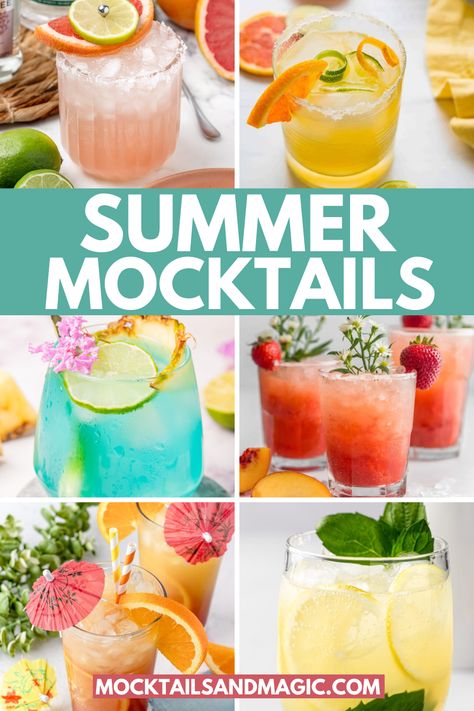 Summer Cocktails Good Summer Drinks Non Alcoholic, Easy Summer Mocktails Non Alcoholic, Summer Drinks Without Alcohol, Tropical Mocktail Recipe, Low Sugar Mocktails Non Alcoholic, Summer Alcoholic Drinks, Summer Mocktail Recipes, Tropical Disco, Summer Mocktail