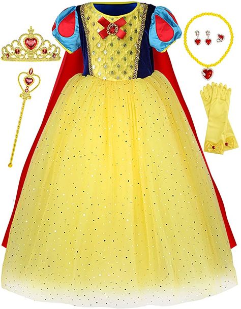 Princess Costumes For Girls, Disney Princess Toys, Disney Princess Costumes, Snow White Dresses, Princess Snow White, Snow White Costume, White Costume, Snow Dress, Princess Toys