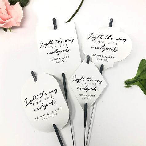 Sparks Fly Wedding, Sparkler Sendoff, Wedding Sparkler Tags, Sparkler Tags, Wedding Send Off, Minimalist Bride, Sparkler Send Off, Sparks Fly, Light The Way