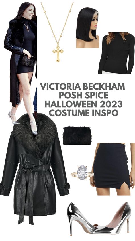 Posh spice halloween costume, Halloween 2023, women’s Halloween costume, unique costume Victoria Beckham Costume, Women Celebrity Halloween Costumes, Celebrity Costume Party, Brunette Celebrity Costumes, Halloween Party Costumes Women, Posh Spice Halloween Costume, Posh Spice Outfit, Pop Culture Halloween Costumes 2024, Posh Spice Costume