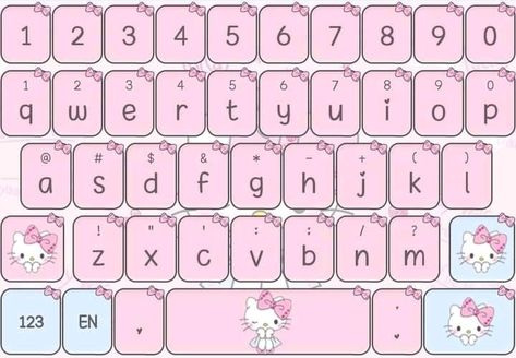 Hello Kitty Keyboard, Keyboard Cute, Aesthetic Keyboard, Custom Keyboards, Keyboard Themes Wallpaper, Iphone Keyboard, Keyboard Themes, Ideas Fiesta, Whatsapp Wallpaper Cute