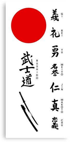 7 Virtues Of Bushido, Virtues Of Bushido, Bushido Tattoo, The 7 Virtues, 7 Virtues, Japanese Tattoo Women, Japanese Sun, Kanji Tattoo, Japanese Tattoo Symbols