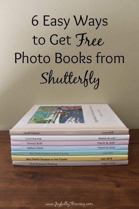 I love getting free photo books! These 6 easy ways to get free photo books from Shutterfly really do work! #free #photobooks #photoalbums Photo Album Storage Ideas Display, Photo Albums Ideas, Photo Organization Storage, Shutterfly Photo Book, Organizing Photos, Organize Photos, Photo Book Inspiration, Digital Photo Organization, Family Yearbook