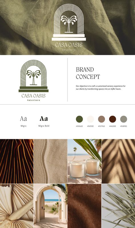 Casa Oasis Branding #branding #moodboard #visionboard #Luxury #unique #casaoasis #casaoaisinteriors #nature #brandconcept #luxuryevents #luxuryevents #homedesign #homedecor #Homestagening #Weddings2024 #weddings #specialevents Modern Tropical Interior, Staging Company, Oasis Logo, Sea Sign, Business Branding Design, Logo Branding Design, Tropical Interior, Logo Minimal, Branding Design Packaging