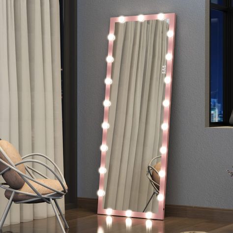 Full Length Mirror With Led Lights, Floor Mirror With Lights, Full Length Mirror With Lights, Large Floor Mirror, Floor Standing Mirror, Hollywood Mirror, Full Body Mirror, Mirror With Led Lights, Pink Mirror