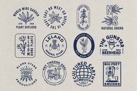 Stamp Logo Design Vintage, Stamp Style Logo, Hand Drawn Logos, Stamp Aesthetic, Vintage Badge Design, Hand Drawn Aesthetic, Vintage Badge Logo, Kerala Ayurveda, Badge Logo Design