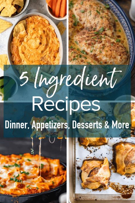 Easy Few Ingredient Meals, Five Ingredient Recipes, 5 Ingredient Or Less Recipes, 5 Ingredients Or Less, Recipes Using Bananas, 5 Ingredient Dinners, Cookie Rookie, 5 Ingredient Recipes, Dinner Appetizers