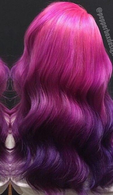 Pink purple ombre dyed hair color Pink And Purple Ombré Hair, Pink Hair With Purple Tips, Pink And Purple Hair Ombre, Pink Purple Ombre Hair, Pink To Purple Ombre Hair, Pink To Purple Hair, Purple To Pink Ombre Hair, Purple And Pink Ombre Hair, Purple Pink Ombre Hair