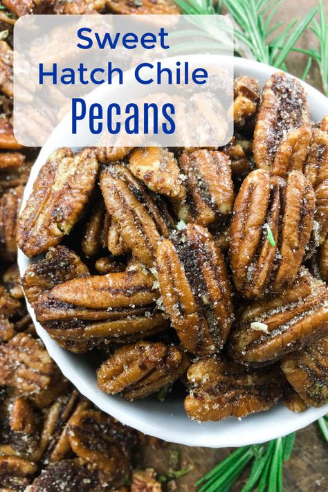 You are in for a sweet and spicy treat, when you snack on these delicious maple roasted sweet hatch chile pecans. Spicy Candied Pecans, Pecan Recipe, Chile Recipes, Hatch Chile, Spiced Pecans, Airtight Storage, Quick And Easy Appetizers, Pecan Recipes, Roasted Nuts