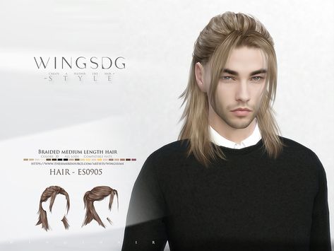 Sims Male Hair, Hair For Sims 4, Hair Without Bangs, Hair Ts4, Sims 4 Hair Male, Mod Hair, Pelo Sims, Male Hair, Sims 4 Cc Folder