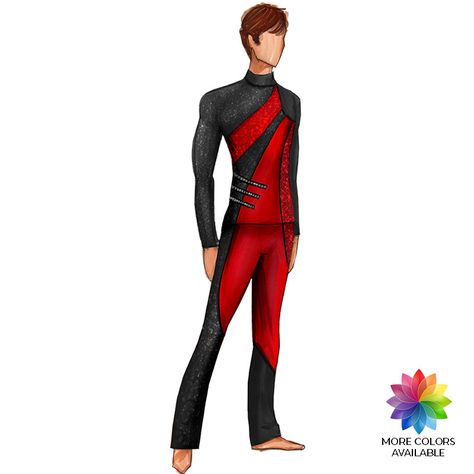 Latin Dance Costumes Men, Color Guard Costumes, Creative Costuming Designs, Color Guard Uniforms, Aerial Costume, Ice Skating Costumes, Fashion Infographic, Dance Attire, Ice Skating Outfit