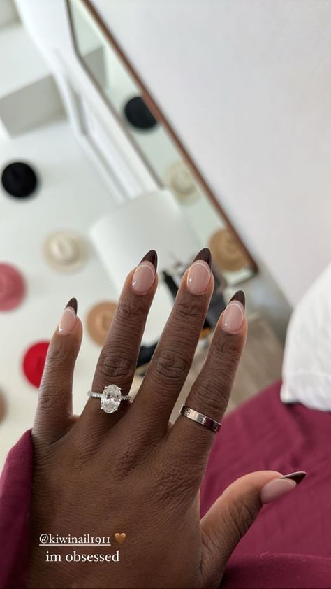 Simone Biles's Double French Manicure | Photos Simone Biles Engagement Ring, Double French Manicure, Prom Girl Dresses, Simone Biles, White Tip, Dream Engagement, Dream Engagement Rings, Nail Technician, Us Nails