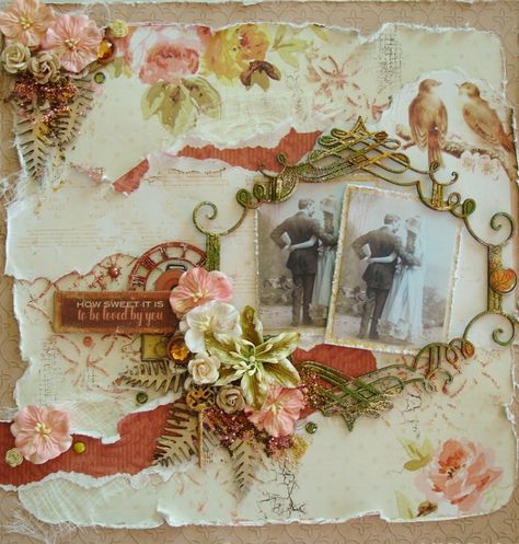 Blue Fern Studios Fan of the Month Project - Scrapbook.com Prairie Rose, Mixed Media Layout, Blue Fern Studios, Blue Fern, Mixed Media Scrapbooking, General Crafts, Scrapbook Page Layouts, Graphic 45