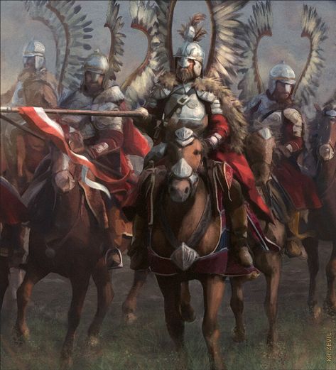 Polish Hussars, Medieval Character, Polish Winged Hussars, Historical Warriors, Winged Horse, Historical Armor, Fantasy Worlds, Knight Art, Fantasy Races