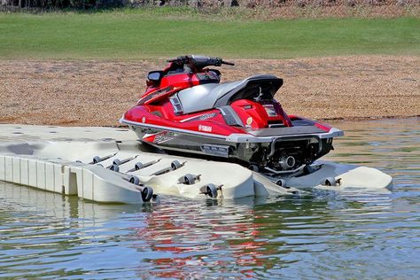 Floating Jet Ski Dock, Ez Dock, Jet Ski Lift, Jet Ski Dock, Floating Boat Docks, Lake Lifestyle, Lake Dock, Outdoor Walkway, Fishing Tackle Box