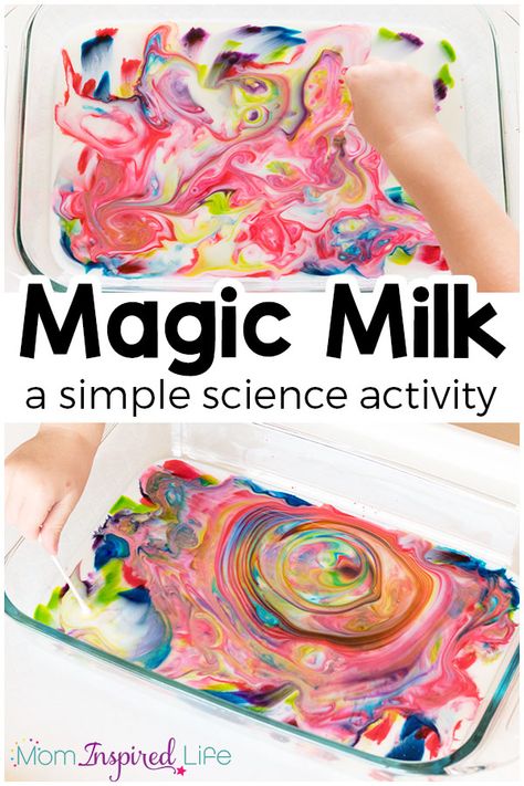 Exciting Magic Milk Science Experiment for Kids Milk Science Experiment, Vetenskapliga Experiment, Magic Milk, Science For Toddlers, Experiment For Kids, Science Experiments For Preschoolers, Simple Science, Kid Science, Science Activity