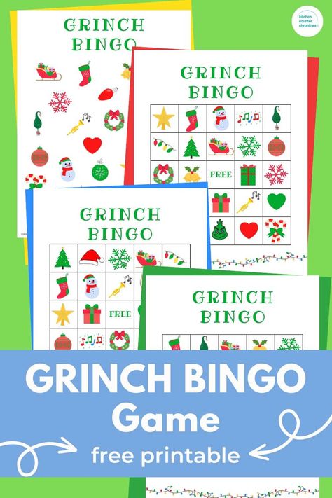 Grinch Bingo Free Printable, Grinch Bingo, Grinch Games, Grinch Printable, Santa Activity, Creative Christmas Crafts, Free Printable Bookmarks, Fun Christmas Activities, Printable Christmas Games