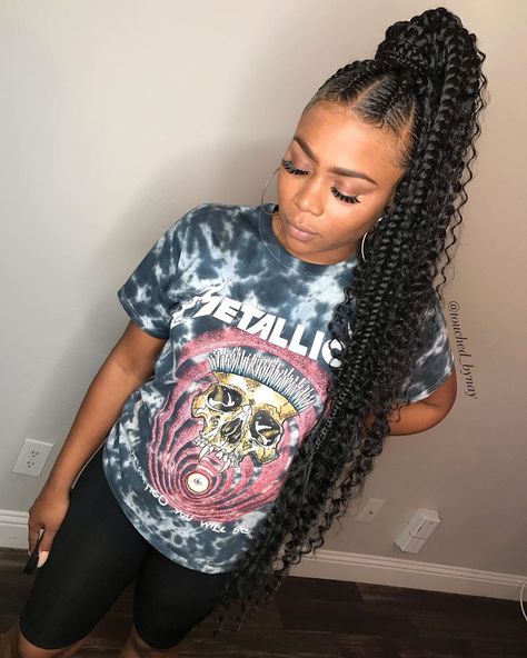 Nay on Instagram: “Messy Feed-in Ponytail . . #TouchedByNay . . #neatbraids #feedinponytail #feedinbraids #protectivestyles #braids #braidstyles #tuckbraids…” Feed In Braids Ponytail, Feed In Ponytail, Lemonade Braids Hairstyles, Weave Ponytail, Stylish Lady, Feed In Braids Hairstyles, Goddess Braids Hairstyles, African Hair Braiding Styles, Box Braids Hairstyles For Black Women