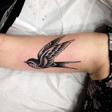 Barn Swallow Tattoo, Swallow Bird Tattoo, Traditional Swallow Tattoo, Swallow Tattoo Design, Swallow Bird Tattoos, Small Wave Tattoo, Sailor Tattoos, Sparrow Tattoo, Band Tattoos