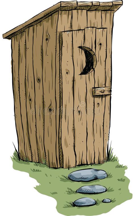 Outhouse Drawing, Outhouse Artwork, Outhouse Paintings, Path Illustration, Outhouses Pictures, Toilet Cartoon, Toilet Drawing, Painted Sticks Diy, Toilet Pictures