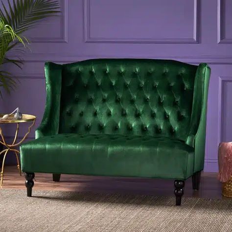 21 Stunning French Country Sofas to Transform Your Living Room - A House in the Hills Hamptons Modern, Grey Loveseat, Tufted Loveseat, Velvet Loveseat, Green Sofa, Modern Glam, Up House, Noble House, Living Room Furniture Sofas