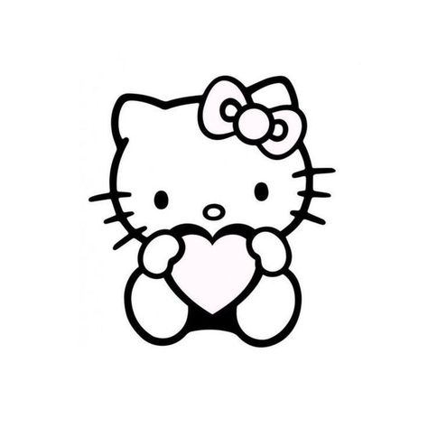 Hello Kitty Black And White, Kitty Black And White, Silhouette Cameo Projects Beginner, Feed Layout, Hello Kitty Imagenes, Kitty Kisses, Pink Wallpaper Hello Kitty, Hello Kitty Black, Hello Kitty Colouring Pages